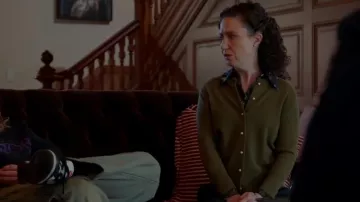 Mango Chunky Knit Cardigan worn by Stella Kidd (Miranda Rae Mayo) as seen in Chicago Fire (S14E08)