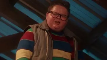 Stranger Things S05 Jake Connelly Striped Sweater worn by (Jake Connelly) in Stranger Things