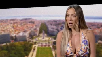 Travachic Floral Print Halter Neck Backless Casual Top worn by Holly Hagan as seen in Geordie Shore (S26E01)