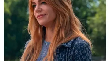 High Potential S2 Kaitlin Olson Printed Jacket worn by Morgan Gillory (Kaitlin Olson) in High Potential