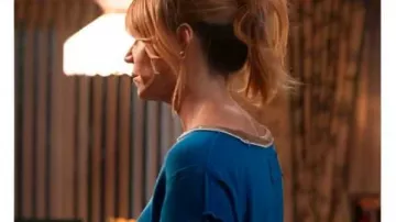 High Potential Season 2 Morgan Gillory Flower Sweater worn by Morgan Gillory (Kaitlin Olson) in High Potential