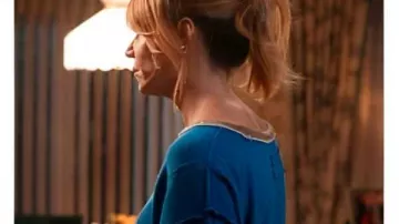High Potential S2 Morgan Gillory Flower Sweater worn by Morgan Gillory (Kaitlin Olson) in High Potential