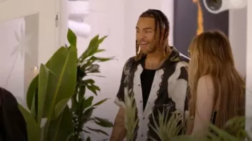 Topman Short Sleeve Satin Heron Shirt worn by Nathan Henry as seen in Geordie Shore (S26E01)