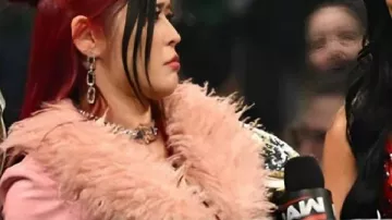 WWE Raw 2026 Masami Odate Pink Fur Trim Leather Jacket as seen in WWE Raw