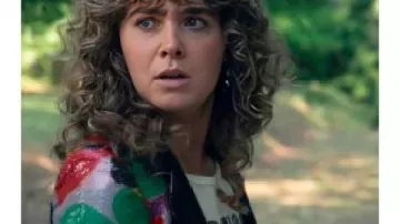 Ponies S01 Haley Lu Richardson Floral Sequin Blazer worn by Twila (Haley Lu Richardson) as seen in PONIES (S01E01)