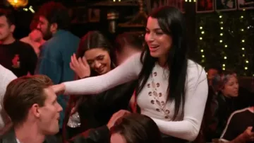 Fashion Nova All Laced Up Sweater Bodysuit worn by Demy Selem as seen in Vanderpump Rules (S12E06)