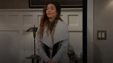 Cole Haan Slick Wool Blend Wrap Coat worn by Victoria Newman (Amelia Heinle) as seen in The Young and the Restless on December 26, 2025