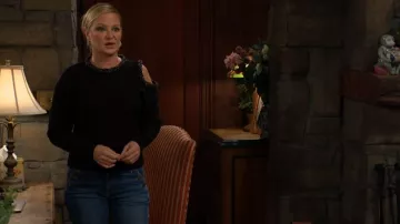 Dkny Embellished Cold-Shoulder Long-Sleeve Sweater worn by Sharon Newman ( Sharon Case) as seen in The Young and the Restless on December 28, 2025