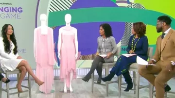 Vestido Lauper de Veronica Beard que lleva Adriana Díaz visto en CBS Mornings el 5 de enero de 2026