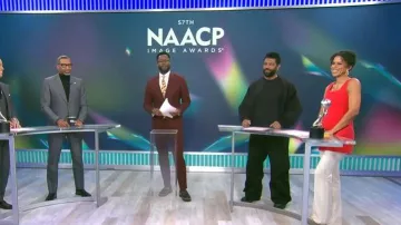 Maje Red Tweed Mini Dress worn by Adriana Diaz as seen in CBS Mornings on January 12, 2026