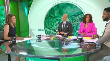 Robe Hugo Boss Dency portée par Jill Schlesinger vue dans CBS Mornings le 13 janvier 2026