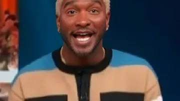 Access Hollywood Scott Evans Striped Colorblock Cardigan as seen in Access Hollywood