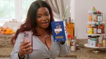 Fashion Nova Skyler Pant Set Heather Grey worn by Heavenly Kimes as seen in Married to Medicine (S12E06)