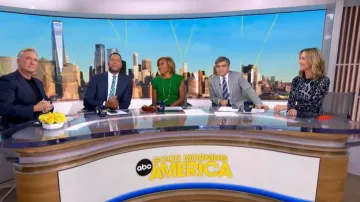 Robe à manches longues Milly Leopard portée par Lara Spencer telle que vue dans Good Morning America le 14 janvier 2026