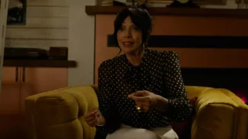 Nili Lotan Carina Blouse worn by Vivienne (Tamara Taylor) as seen in Wild Cards (S03E01)