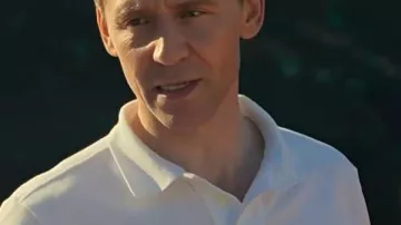 The Night Manager S02 Tom Hiddleston White Polo Shirt worn by Jonathan Pine (Tom Hiddleston) in The Night Manager
