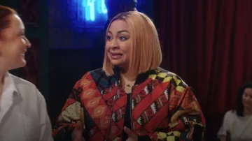 Etro Patchwork Reversible Bomber Jacket worn by Raven Symone as seen in The Ms. Pat Show (S05E01)