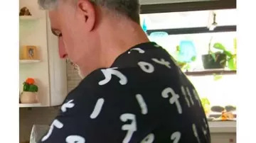 The Valley Persian Style S01 Reza Farahan Number Print T-Shirt worn by (Reza Farahan) in The Valley: Persian Style