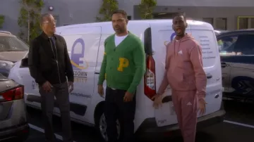 Polo Ralph Lauren Cotton Letterman Cardigan worn by Bennie Upshaw (Mike Epps) as seen in The Upshaws (S07E01)