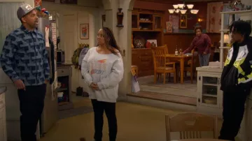 Forever 21 Rebel Rebel Sweater worn by Regina (Kim Fields) as seen in The Upshaws (S07E05)