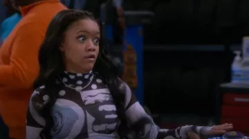 AFRM Zadie Mock Neck Long Sleeve Top worn by Aaliyah (Khali Spraggins) as seen in The Upshaws (S07E12)