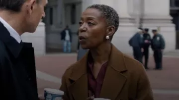 L'Agence Dani 3/4 Sleeve Blouse in Black Cherry worn by Chief Tynan (Noma Dumezweni) as seen in Law & Order (S25E10)