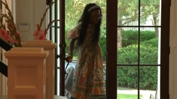 Zimmermann White Floral Puff Sleeve Maxi Dress worn by Venita Aspen as seen in Southern Charm (S11E07)