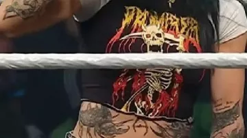 Graphic Tee worn by Rhea Ripley in FULL MATCH: Damian Priest & Rhea Ripley conquer Aleister Black & Zelina Vega: SmackDown highlights