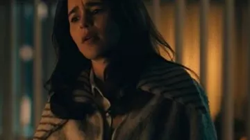 Ponies Belted Coat worn by Bea (Emilia Clarke) as seen in PONIES