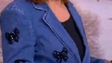Embellished Bow Denim Blazer worn by Self - Co-Host (Joy Behar) in The View