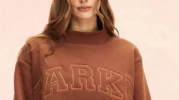 Monochrome Varsity Mockneck Sweatshirt worn by in To be fair, it’s all I wear these days ???? #parke #sweatshirt #style #styleinspo #obsession