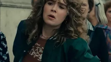 Ponies S1 Twila Hasbeck Green Varsity Jacket worn by Twila (Haley Lu Richardson) in PONIES