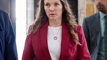 Patience S02 Jessica Hynes Red Blazer worn by (Jessica Hynes) in Patience