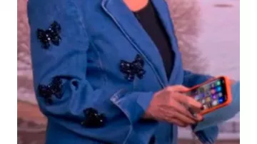 Bow Embellished Denim Blazer worn by Self - Co-Host (Joy Behar) in The View (S28)