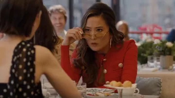 Miu Miu 56MM Geometric Sunglasses worn by Mindy Chen (Ashley Park) as seen in Emily in Paris (S05E10)