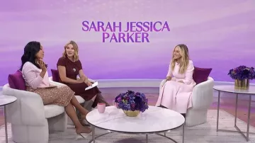 Suzannah London Lucy Midi Dress Metallic Tweed worn by Sarah Jessica Parker as seen in Today with Jenna & Sheinelle  on  January 14, 2026