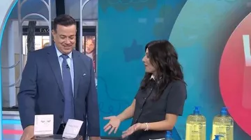 Sandro Short Pleated Dress with Rhinestones worn by Adrianna Barrionuevo Brach as seen in Today on January 14, 2026