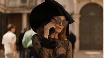 Isabel Marant IM 0227/S Black Cat Eye Sunglasses worn by Sylvie Grateau (Philippine Leroy-Beaulieu) as seen in Emily in Paris (S05E10)