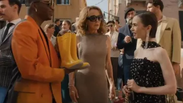 Celine CL 40321 I 01B Geometric Sunglasses worn by Sylvie Grateau (Philippine Leroy-Beaulieu) as seen in Emily in Paris (S05E10)