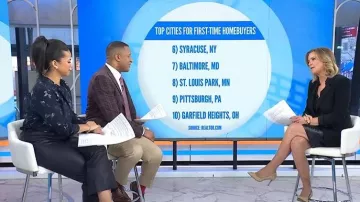 Cinq a Sept Khloe Ruched Sleeve Blazer worn by Christine Romans as seen in Today on January 16, 2026