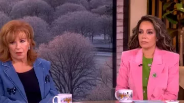 Oscar de la Renta Floral crystal and Sequin-embellished Wool Sweater worn by Sunny Hostin as seen in The View on  January 15, 2026