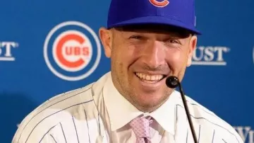 Alex Bregman Introductory Press Conference Pinstripe Shirt worn by Alex Bregman in Alex Bregman introductory Cubs press conference at Wrigley Field | Cubs 360 | Marquee Sports Network