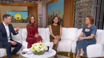 Rabanne Draped Midi Skirt worn by Rhiannon Ally as seen in Good Morning America on January 15, 2026