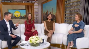 Sam Edelman Odette Pumps in Modern Ivory Patent worn by Erika Christensen as seen in Good Morning America on January 15, 2026