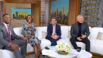 Diane von Furstenberg Abigail Print Silk Wrap Dress worn by Robin Roberts as seen in Good Morning America on January 15, 2026