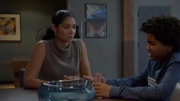 Zara Soft Open Neck Top worn by Stella Kidd (Miranda Rae Mayo) as seen in Chicago Fire (S14E09)