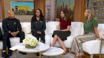 Gucci Gg Marmont Wide Belt worn by Lara Spencer as seen in Good Morning America on January 16, 2026