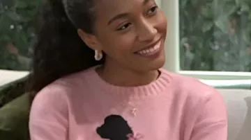 Beyond the Gates Najah Jackson Bow Dog Pink Sweater (Najah Jackson) as seen in Beyond the Gates