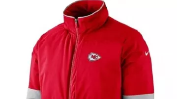 Kansas City Chiefs Red/Grey Sideline Jacket in Chiefs sideline down 27-0 #shorts #SuperBowl #nfl #chiefs
