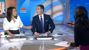 Veronica Beard Coralee Top worn by Laura Jarrett as seen in Today on  January 19, 2026